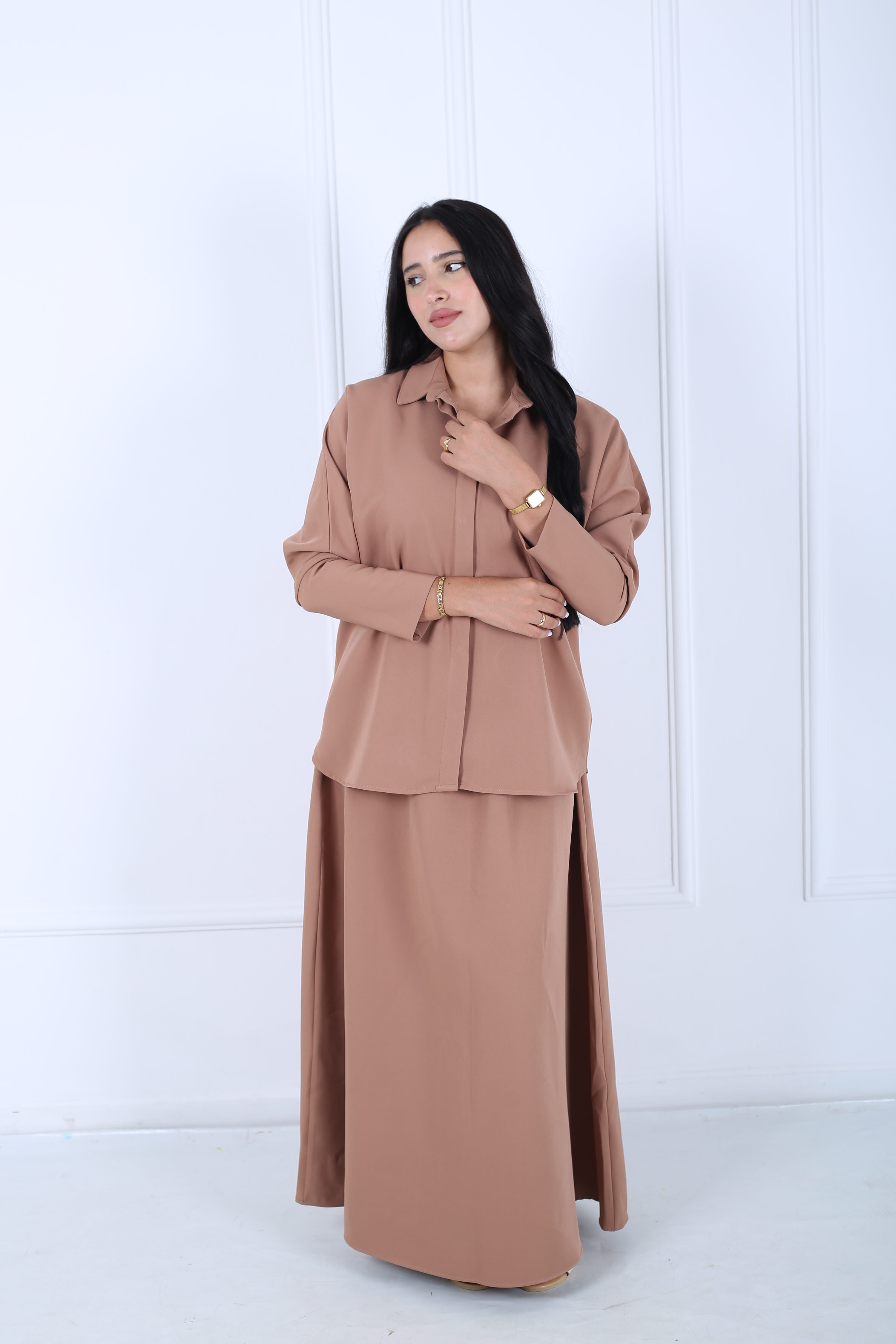 Ensemble chic en crepe de soie