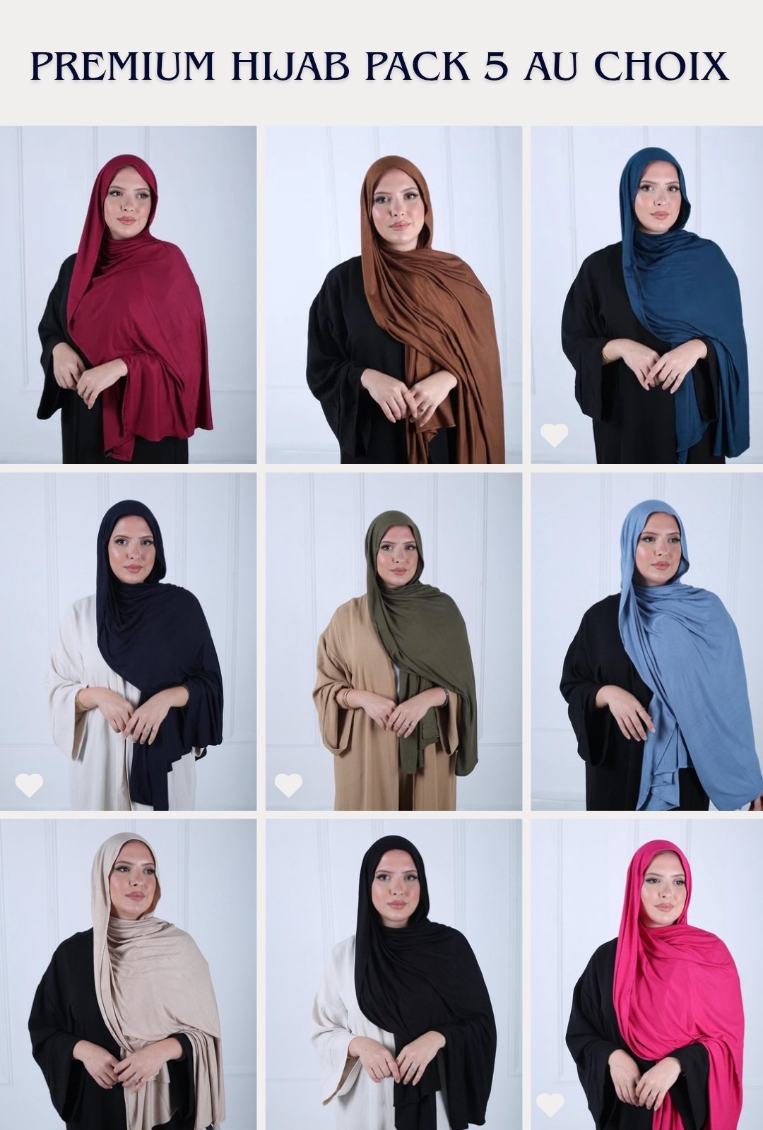 Premium hijab Pack 5 au choix